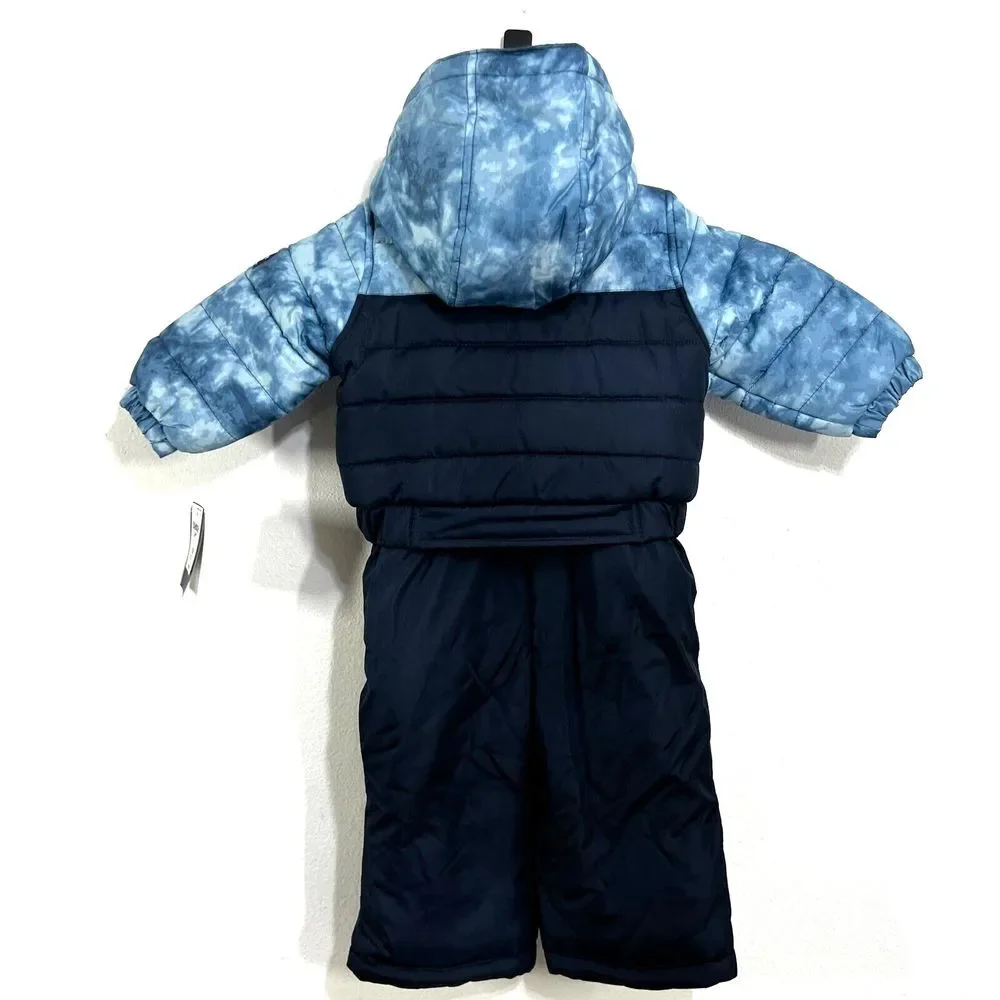 OshKosh B'Gosh Boys' 2-Piece Ski Jacket & Snow Bib Snowsuit 12M ( 21-25 Lb) Blue